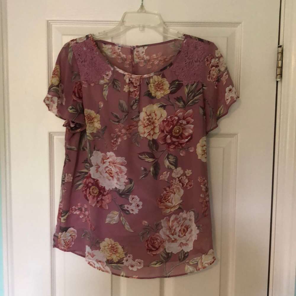 Pretty Blouse with Flutter Sleeves.